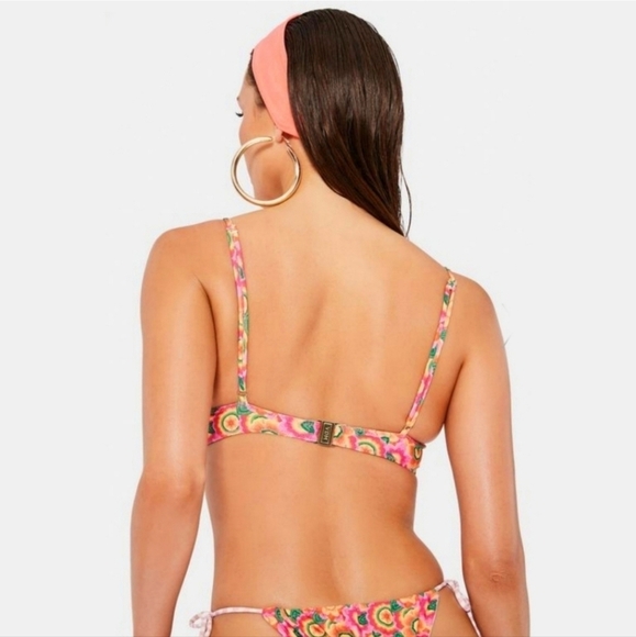 VDM The Label ✦ Marley Reversible Bikini Top ✦ Sienna Floral Candy Stripe L NWT - Picture 4 of 8